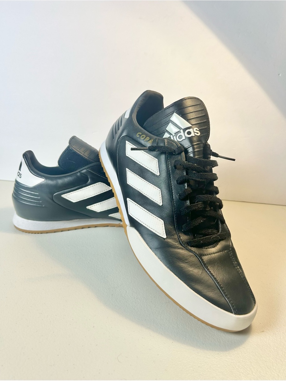 Adidas Sneakers Men's Size 12 Copa Super Indoor Soccer Shoe Black/White Leather